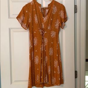 Brown floral dress